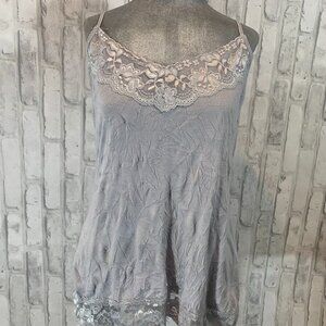 Maurices Grey Lace Tank Top